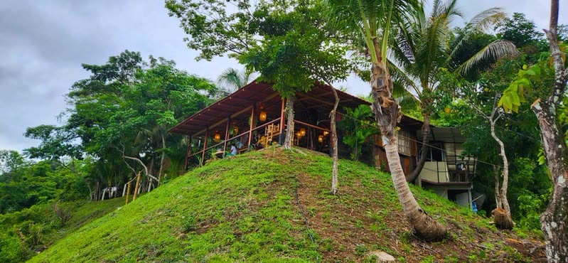 Pepez restaurant nestled into the hillside greenery